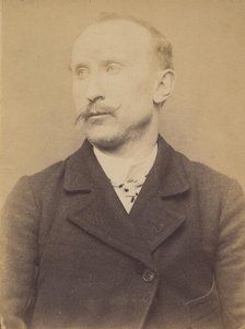 Vignaud. Antoine. 32 ans, né à Cussey (Allier). Cordonnier. Vol anarchiste. 21/3/94. , 1894. Creator: Alphonse Bertillon.