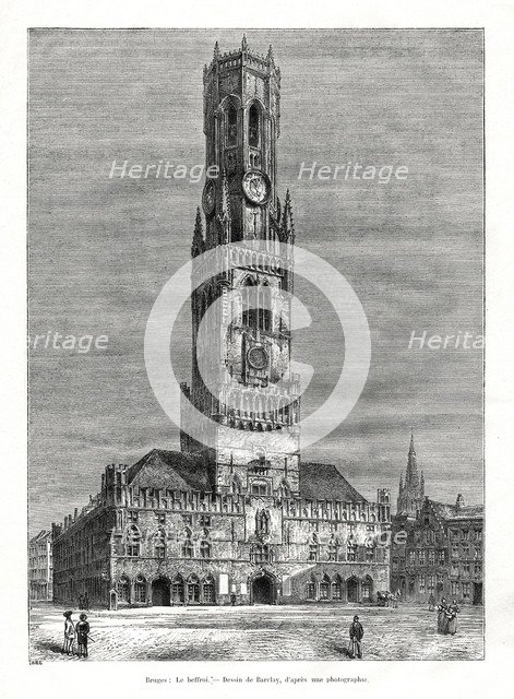 The belfry, Bruges, Belgium, 1886. Artist: Barclay
