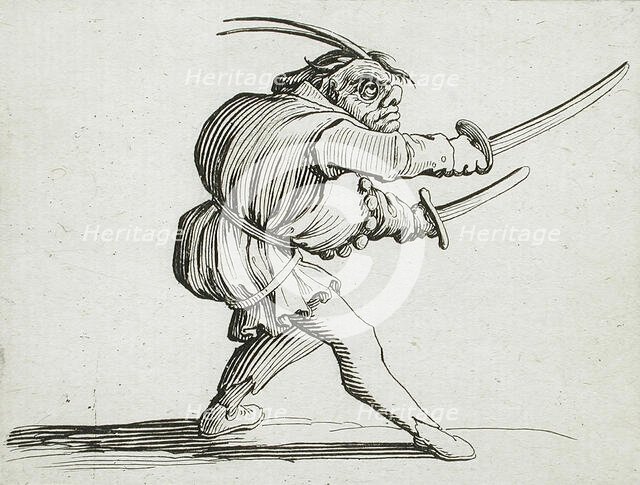 A Duellist with a Sword and a Dagger, 1616. Creator: Jacques Callot.