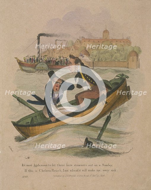 'It's most hinfamous to let these here steamers out on a Sunday...', 1834. Artist: Anon