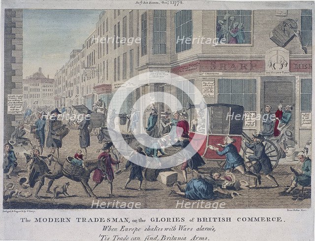 'The modern tradesman, or the glories of British commerce', 1774. Artist: G Terry