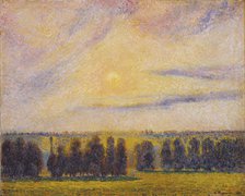 Sunset at Èragny, 1890. Artist: Pissarro, Camille (1830-1903)