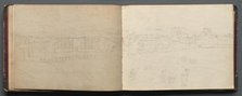 Album with Views of Rome and Surroundings, Landscape Studies, page 08b and 09 a: Panoramic view…. Creator: Franz Johann Heinrich Nadorp (German, 1794-1876).