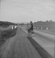 Itinerant worker on U.S. 101 near San Luis Obispo, California  , 1939. Creator: Dorothea Lange.