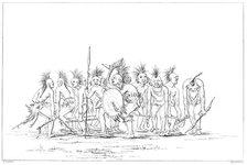 Begging dance, Sac and Fox, Rock Island, Upper Mississippi, 1841.Artist: Myers and Co