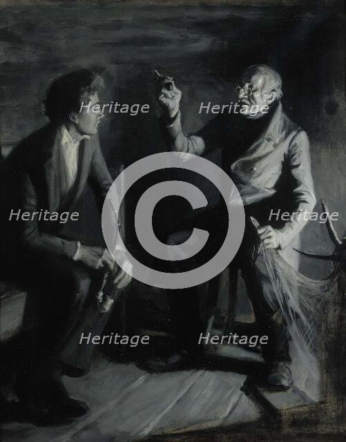 "Dictate he begins of Duncker...", illustration for Vänrikki Stool's stories, 1898-1900. Creator: Albert Edelfelt.