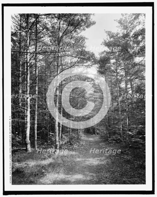 Path to golf links, Hotel Champlain, Bluff Point, N.Y., c.between 1910 and 1920. Creator: Unknown.