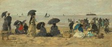 The Beach, 1877. Creator: Eugene Louis Boudin.