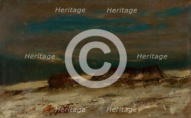 Hamlet in a Winter Landscape, 1890-1900. Creator: Ladislav Mednyanszky.