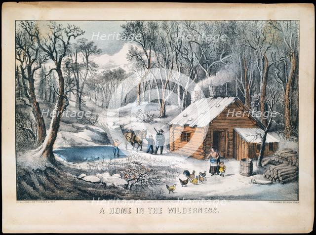 A Home in the Wilderness, 1870., 1870. Creators: Nathaniel Currier, James Merritt Ives, Currier and Ives.