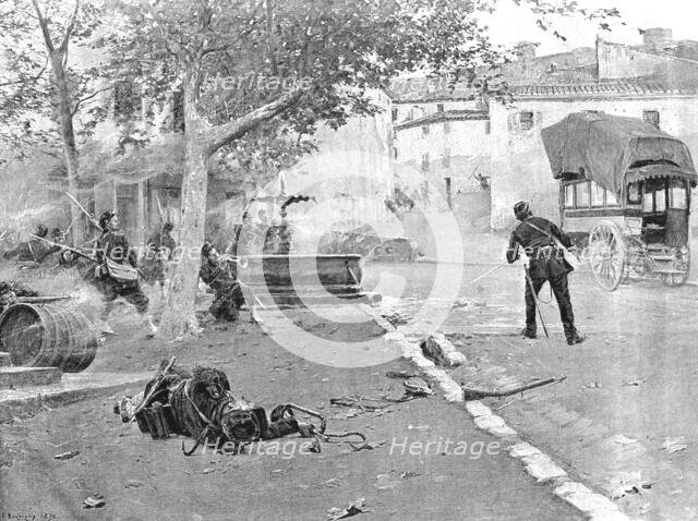 ''Surprise of a Village", an episode of the Franco-German War', 1890. Creator: Paul-Émile Boutigny.