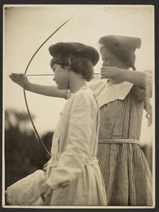 Two child archers, 1900-1930. Creator: Alice Boughton.