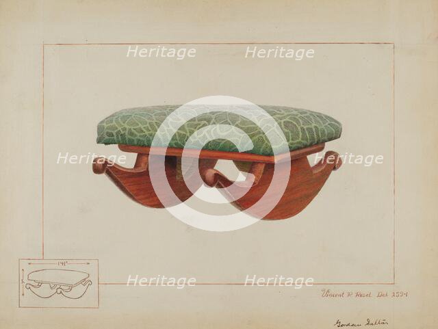 Rocker Footstool, c. 1937. Creator: Vincent P. Rosel.