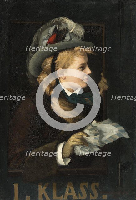 Lady in a Train Window, 1877. Creator: Anna Christina Nordgren.