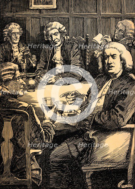 'Dr. Johnson Discoursing With His Friends', c1900, (1912). Artist: Harold Edward Hughes Nelson.