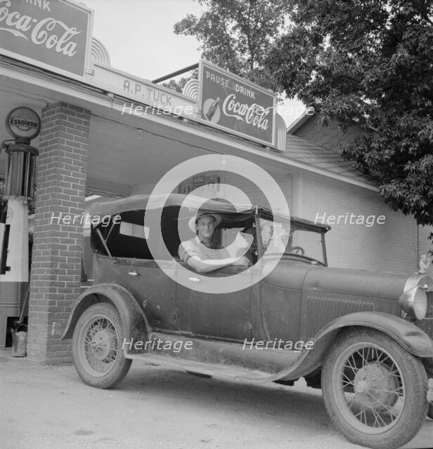 Young North Carolinian in old Ford, Person County, North Carolina, 1939. Creator: Dorothea Lange.