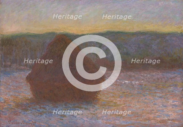 Stack of Wheat (Thaw, Sunset), 1890/91. Creator: Claude Monet.