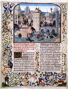 Massacre of the peasant rebels at Meaux, (1358), c1475. Artist: Loyset Liedet