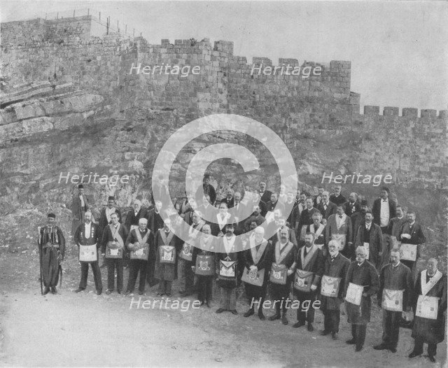 'English Freemasons at Jerusalem', 1898. Artist: CN Tadros.