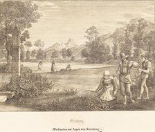Freitag - Wiesenplan vor Aigen bey Salzburg (Meadow before Aigen near Salzburg), 1823. Creator: Ferdinand Olivier.