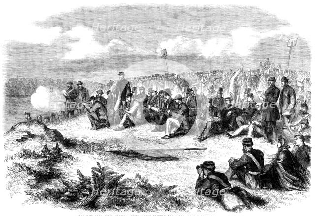 The Wimbledon Prize Meeting: rifle match between the Lords and the Commons, 1862. Creator: Unknown.