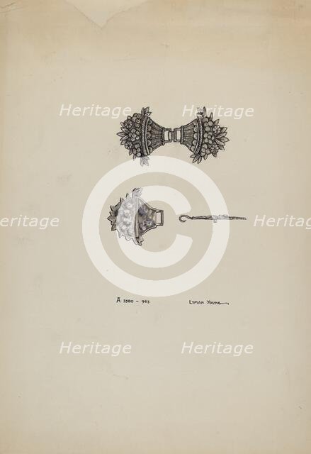 Belt Buckle, c. 1937. Creator: Lyman Young.