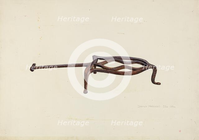 Flat Iron Holder, c. 1940. Creator: Donald Harding.