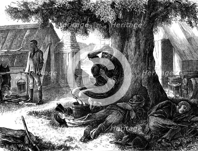 Christmas Day at the Australian gold-diggings - 100° in the shade; drawn by W. Ralston, 1873. Creator: Unknown.