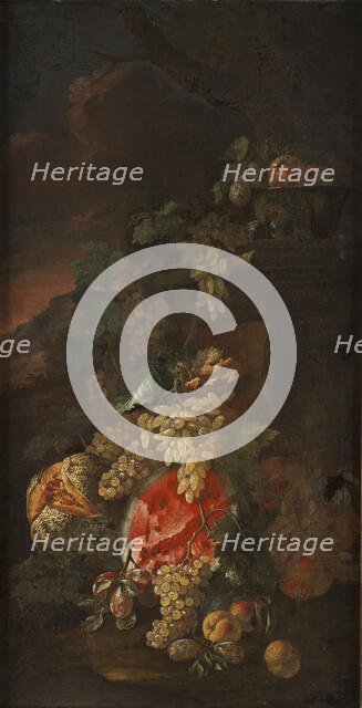 Fruit Piece with a Landscape Background. Creator: Giovanni Paolo Spadino.