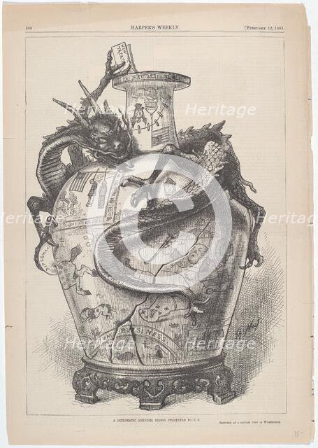 A Diplomatic (Chinese) Design Presented to U.S., 1881. Creator: Thomas Nast.