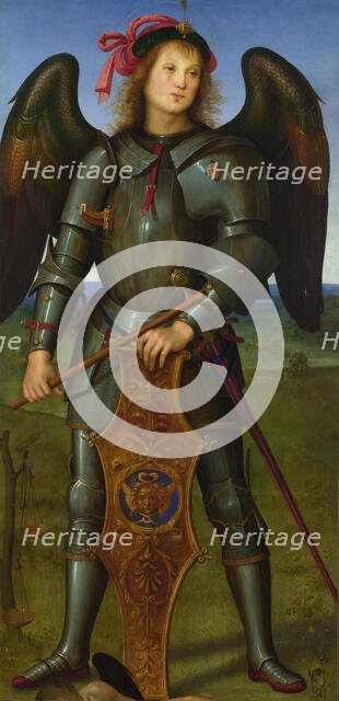 The Archangel Michael (Panel from an Altarpiece, Certosa), c. 1500. Creator: Perugino (ca. 1450-1523).