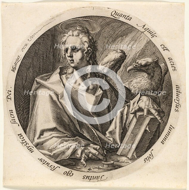 Saint John, plate four from The Four Evangelists, 1588. Creator: Jacques de Gheyn II.