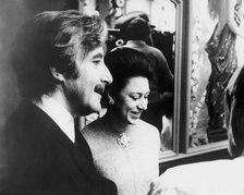 Princess Margaret with Peter Sellers during filming of 'The Magic Christian', 1969. Artist: Unknown
