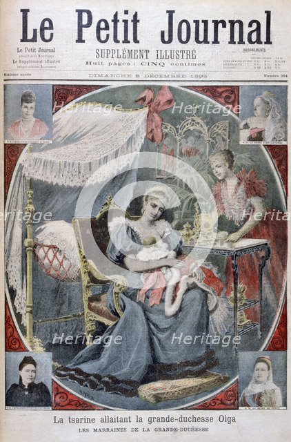 The tsarina nursing the Grand Duchess Olga of Russia, 1895. Artist: Henri Meyer