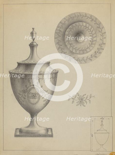 Silver Sugar Bowl, c. 1936. Creator: Simon Weiss.