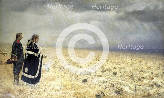 'The Vanquished, Requiem', c1877-c1878. Artist: Vasily Vereshchagin