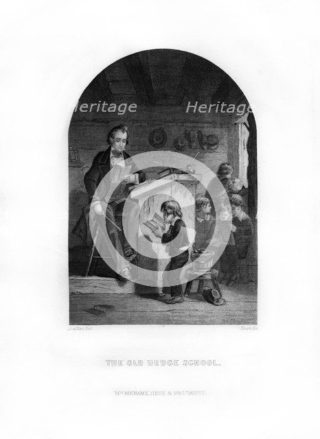 'The Old Hedge School', 1872.Artist: C Burt