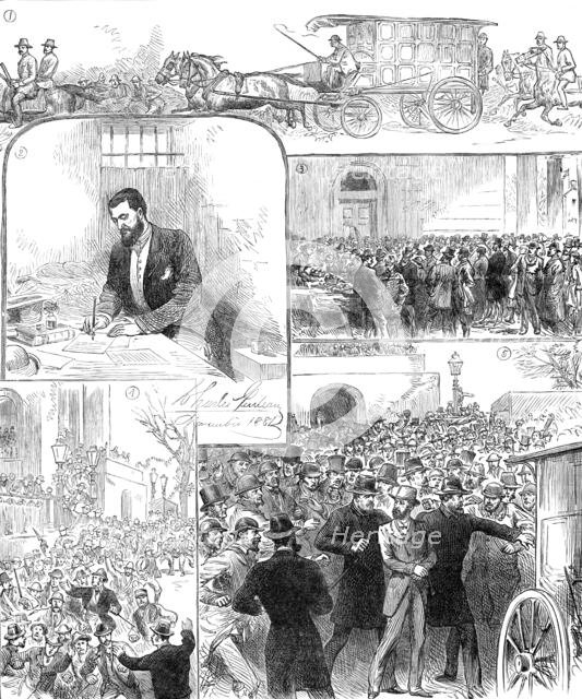 The Trial of Guiteau at Washington for the murder of President Garfield, 1881. Creator: Unknown.