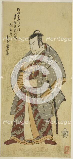 The Actor Matsumoto Koshiro III as Matsuo-maru in the Play Ayatsuri Kabuki Ogi..., c. 1768. Creator: Shunsho.