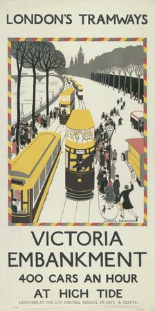 'Victoria Embankment', London County Council (LCC) Tramways poster, 1926. Artist: Monica Rawlins