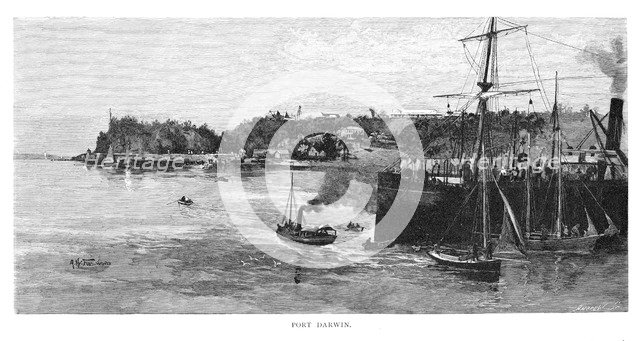 Port Darwin, 1886.Artist: Albert Henry Fullwood