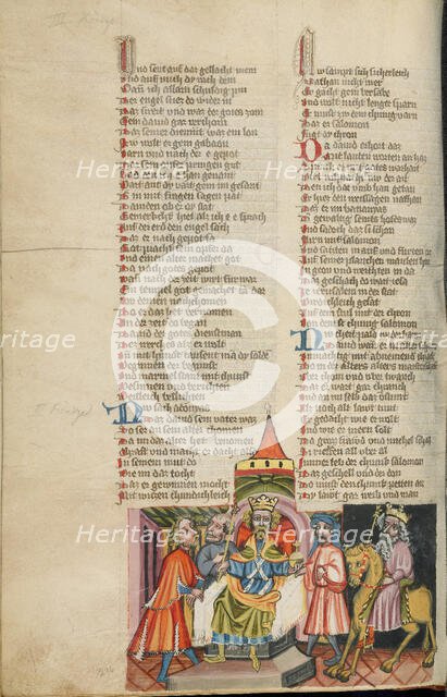 The Coronation of Solomon; Weltchronik, about 1400-1410. Creator: Unknown.