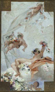 Esquisse pour la salle des Fêtes de l'Hôtel de Ville de Paris : les Fleurs, 1889. Creator: Gabriel Ferrier.