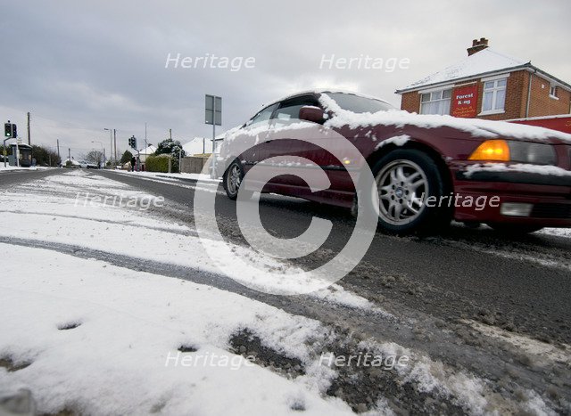 BMW driving in slush, Blackfield 2009 Artist: Unknown.