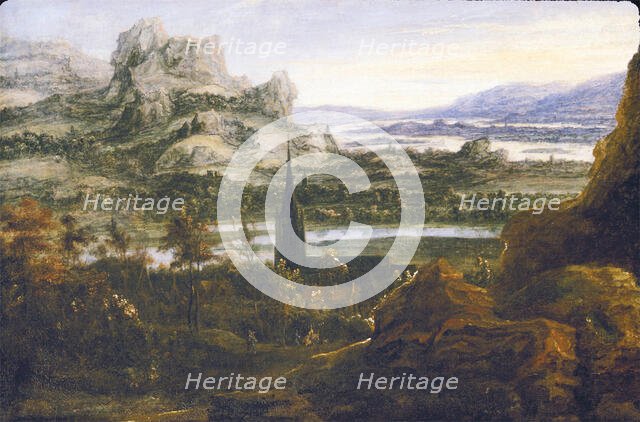 River Landscape, c1600-1640. Creator: School of Hercules Seghers.