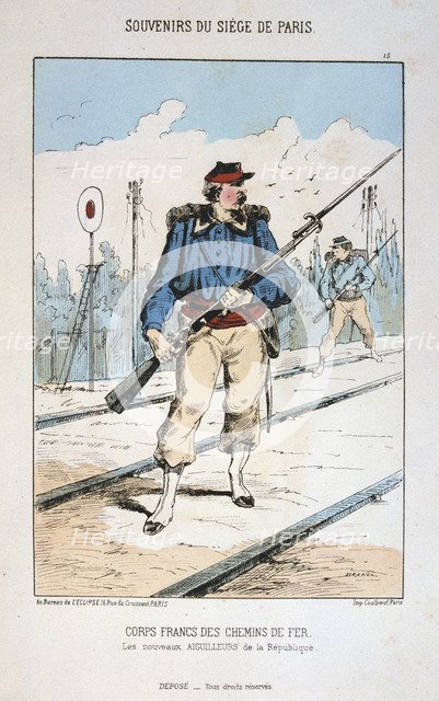 'Corps Francs des Chemin de Fer', Siege of Paris, 1870-1871. Artist: Anon