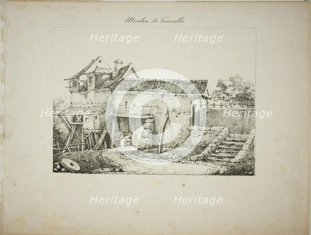 Mill at Gravelle, II, 1824/27. Creator: Louis Jules Federe Villeneuve.