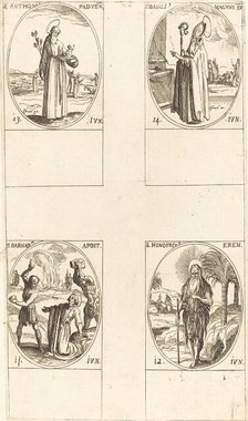 St. Barnabas, Apostle; St. Honofrius; St. Anthony of Padua; St. Basil the Great. Creator: Jacques Callot.