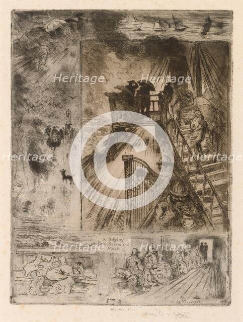 La Traversee (The Passage), 1879-1885. Creator: Felix Hilaire Buhot.