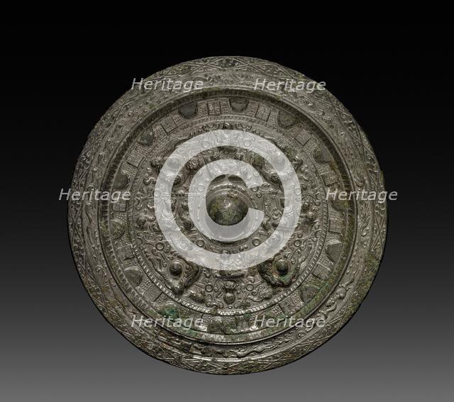 Mirror with Xiwangmu, c. 317-400. Creator: Unknown.